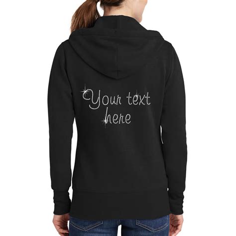 Create Your Own Rhinestone Zip Hoodie - Personalized Brides