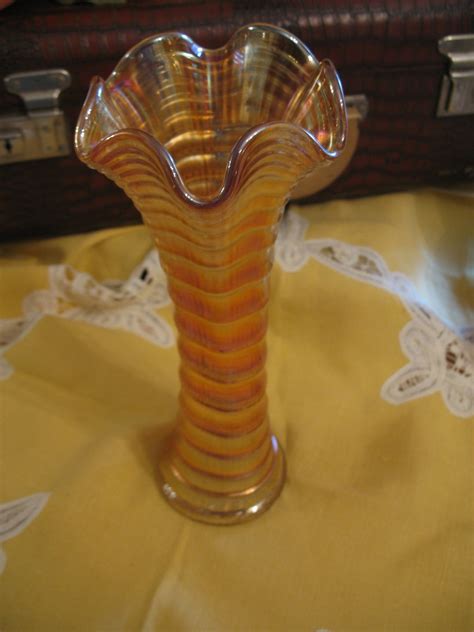 Marigold Imperial Carnival Vase. Flower Vase. Torsade.marigold Ripple ...