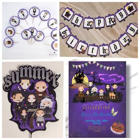 four pictures of halloween themed items including cupcake toppers