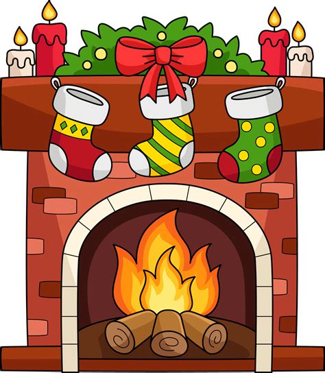 Christmas Stockings Fireplace Clipart Png