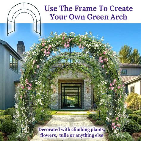 6.5'x7'x7.2' Garden Support Frame Climbing Plant Arch Arbor for Flower ...