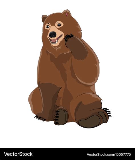 Brown russian bear Royalty Free Vector Image - VectorStock