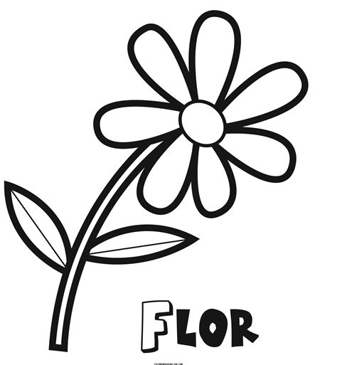 Dibujo de una sencilla flor - Dibujos para colorear