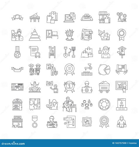 Quality Control Linear Icons, Signs, Symbols Vector Line Illustration Set Stock Vector ...