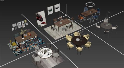 3D Model Dining Tables And Chairs 2 Free Download By DoanNguyen