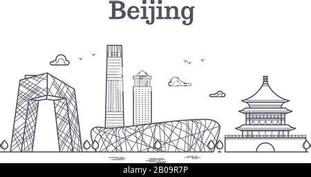 China, Beijing. City skyline architecture, buildings, streets Stock ...