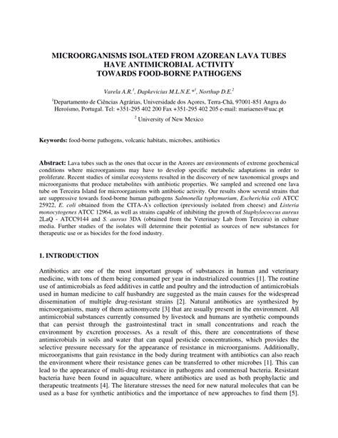 (PDF) Microorganisms isolated from Azorean lava tubes have antimicrobial activity towards food ...