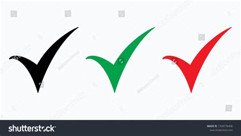 Set Colored Check Mark Icon Stock Vector (Royalty Free) 1334776406 ...