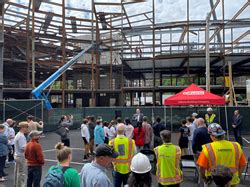 Town of Brookline celebrates topping out of Michael Driscoll School