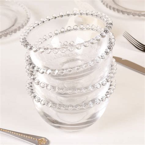 set of four monogram beaded glass bowls by dibor | notonthehighstreet.com