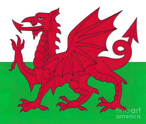 Welsh Flag Wales Red Dragon Painting by Ella Harrison - Pixels