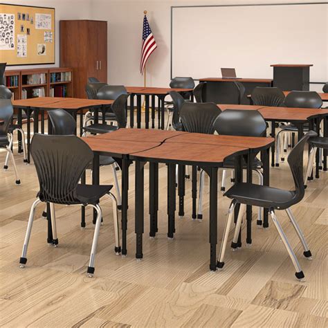 Marco Group Classroom Set- 20 Apex Dog Bone Student Desks & 20 Chrome Stack Chairs (18") - 38710 ...