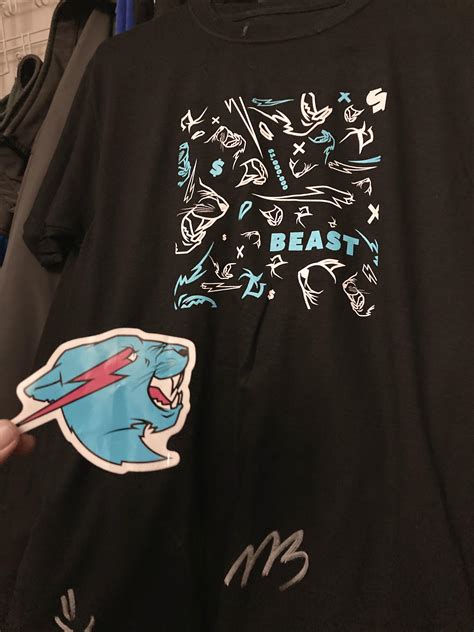 Signed MrBeast Merch arrived :D, came with a sticker and a smiley =) : r/MrBeast