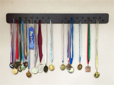 Sports Medals Display Holder, 30 Peg, 36″ Wide, Double Row, Rounded Corners | Action Craftworks LLC