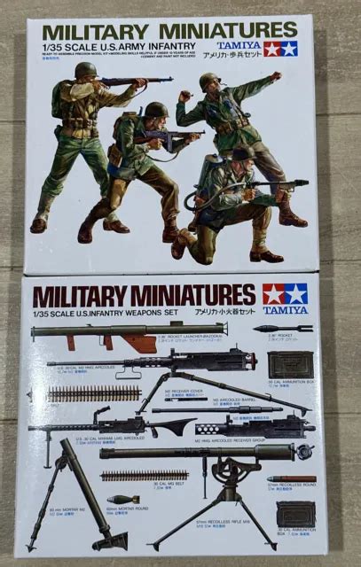 VINTAGE TAMIYA MILITARY Miniatures 1:35 US Army Infantry & Weapons Set 1972 NEW $19.99 - PicClick