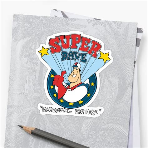 "Super Dave: Daredevil for Hire - Logo" Stickers by DGArt | Redbubble