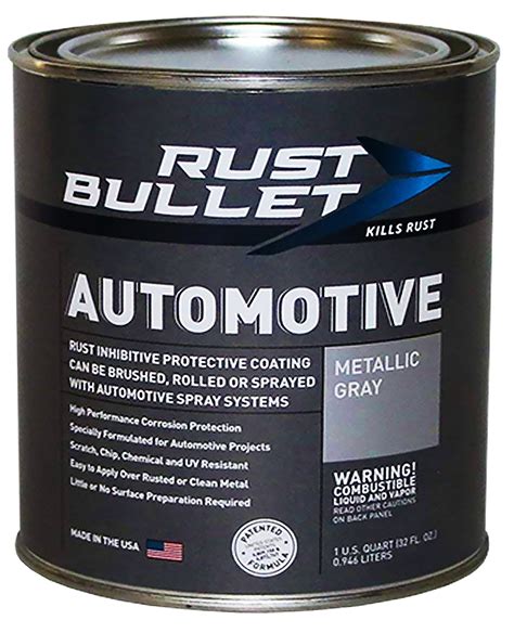 Rust Bullet Automotive - Rust Inhibitor Rust Paint Quart Metallic Gray - Walmart.com