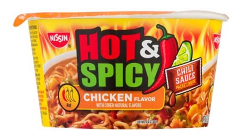 Nissin Hot & Spicy Chicken Flavor Ramen Noodle Soup Bowl, 3.32 oz ...