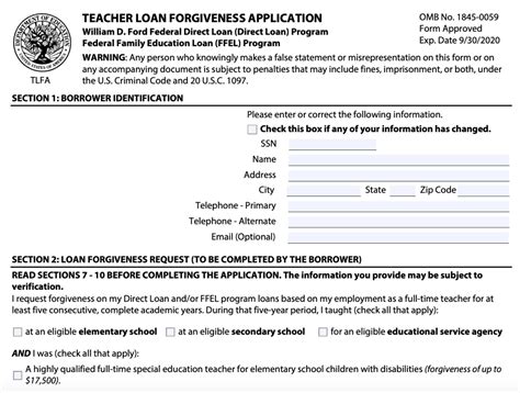 Student loan forgiveness application - Tana Bullock