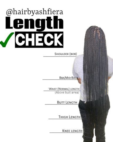 Braid Length Chart | Hair length chart, Hair stylist tips, Business ...