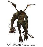 Free art print of Wendigo mythical monster 3d render. Mythical Wendigo monster on chromakey ...
