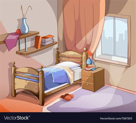 Bedroom interior in cartoon style vector image on vectorstock – Artofit