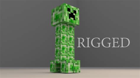 Minecraft Creeper Low-poly 3D model Free - With Rigged free VR / AR / low-poly 3D model rigged ...