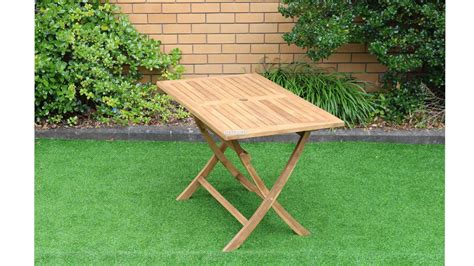 BALI Outdoor Solid Teak Wood Rectangle Foldable Table 5PC Dining Set