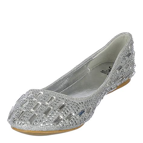 SHIEKH Julie-04 Flat Sequin Dress Shoes JULIE-04/SILVER - Shiekh