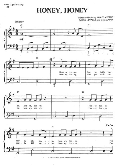 Abba-Honey, Honey Sheet Music pdf, - Free Score Download ★