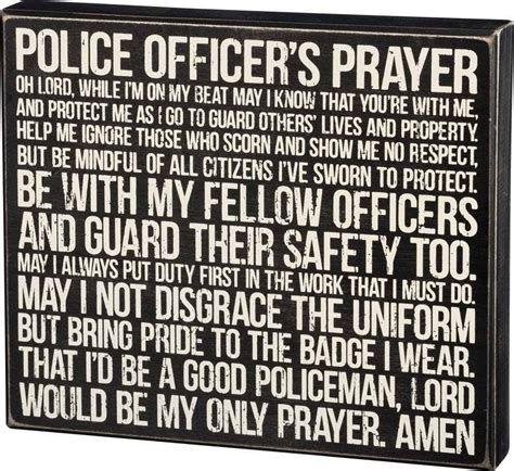 Police Officer's Prayer Plaque