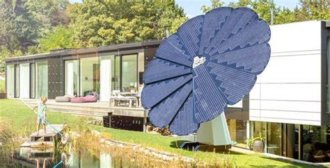 This sunflower-shaped solar panels 'blooms' to harvest energy from the sun like a flower