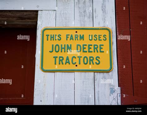 John Deere Tractor sign at a Farm in New England Stock Photo - Alamy