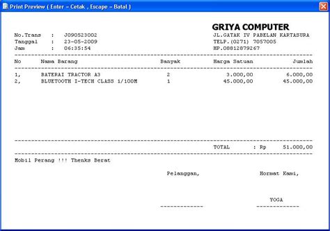 Software Cetak Nota Untuk Membuat Nota