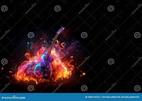 Acoustic Guitar in Fire and Water High Resolution Acoustic Guitar in Fire and Water Illustration ...