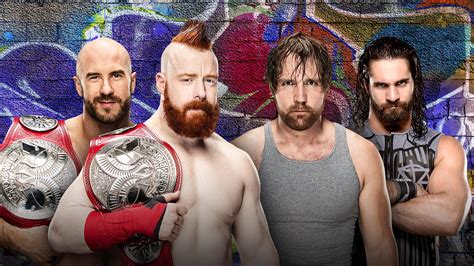 Raw Tag Team Champions Cesaro et Sheamus vs Dean Ambrose et Seth Rollins à Summerslam 2017 ...