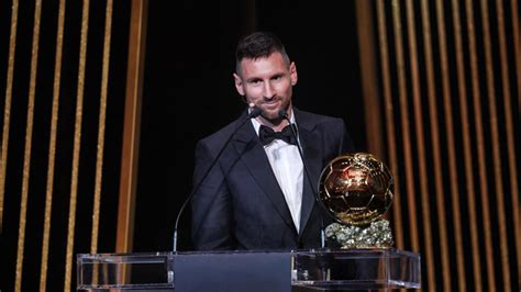 Argentina's Lionel Messi wins Ballon d'Or award for eighth time