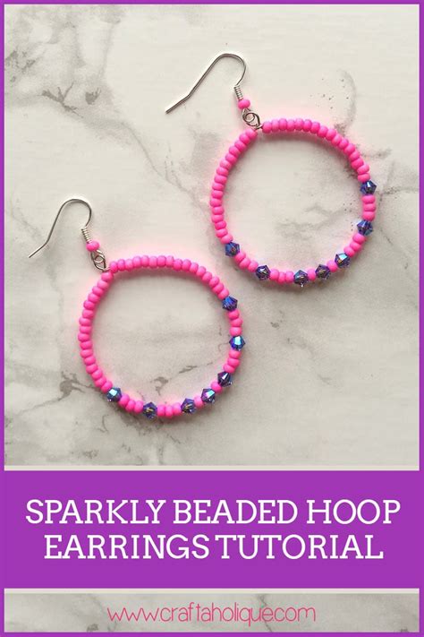 Beaded Hoop Earrings Tutorial - Craftaholique