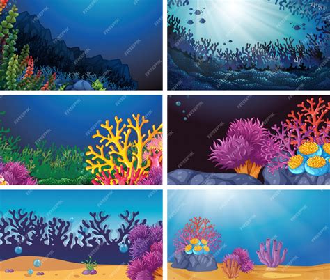 Free Vector | Set of scenes or background in nature setting