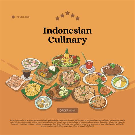 Indonesian cuisine hand drawn illustration vector. Indonesian food set ...