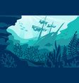 Underwater background cartoon seascape with coral Vector Image