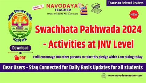 Swachhata Pakhwada 2024 - Activities at JNV Level