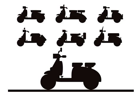 Lambretta silhouette vector set 149847 Vector Art at Vecteezy