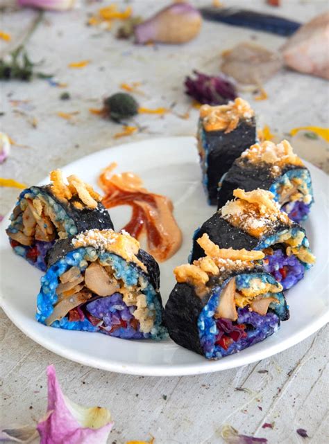 Spicy Lobster Mushroom Sushi Roll - Wild Vegan Flower