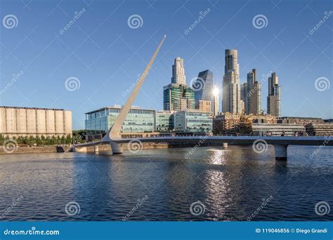 Puerto Madero and Womens Bridge Puente De La Mujer - Buenos Aires ...