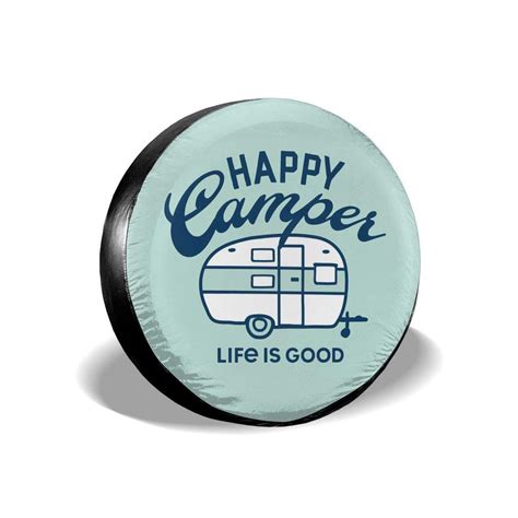 Fresquo Spare Tire Cover Happy Camper Camping Universal Wheel Tire Covers for Jeep Trailer RV ...