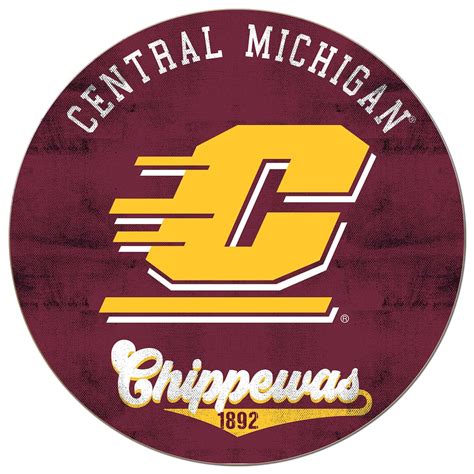 Central Michigan Chippewas 20'' x 20'' Retro Logo Circle Sign