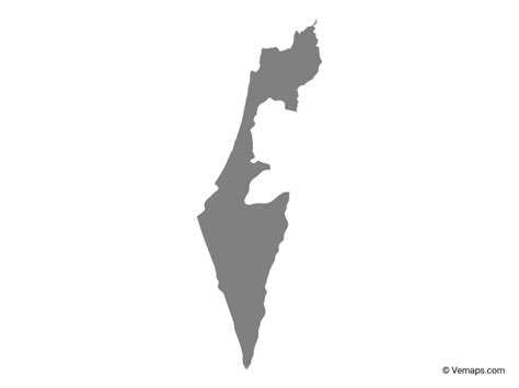 Grey Map of Israel | Free Vector Maps