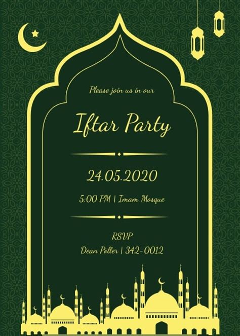 Ramadan Iftar Invitation Template Free - Printable Templates