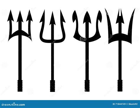 Vector Black Trident Icons Set Stock Illustration - Illustration of ...